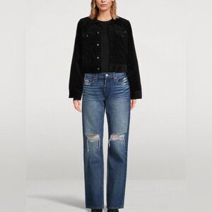 NWT RE/DONE High-Rise Cotton Distressed 5 pocket Dark Wash Skinny Leg Jeans 25